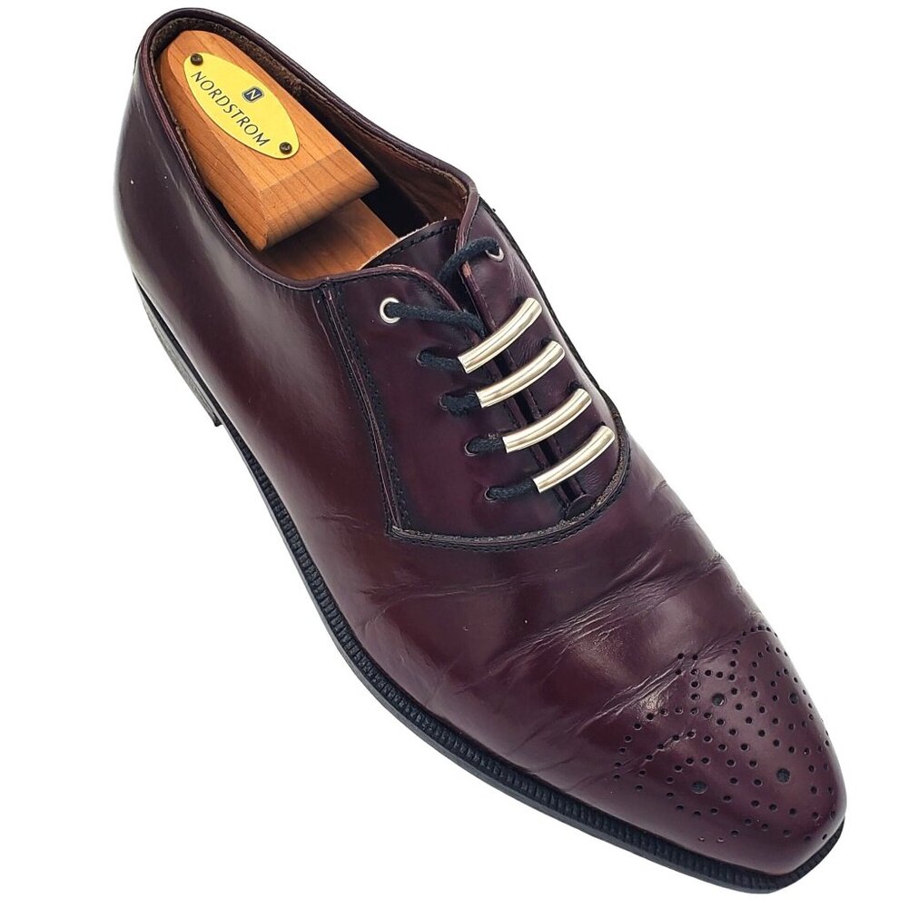Italy Giorgio Brutini Men's size 8 Burgundy Leather oxford dress shoes